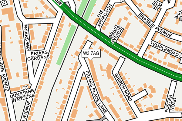 W3 7AG map - OS OpenMap – Local (Ordnance Survey)