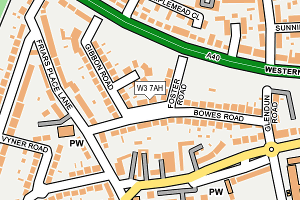 W3 7AH map - OS OpenMap – Local (Ordnance Survey)