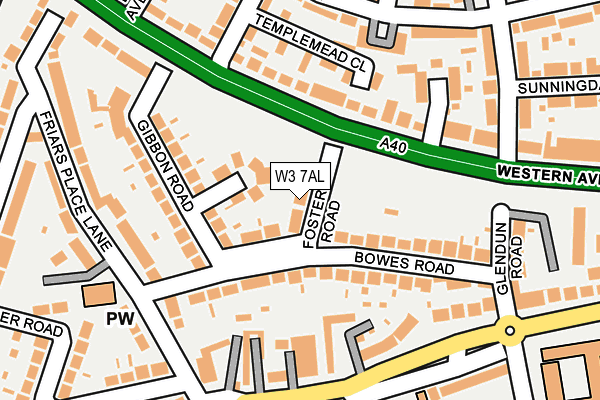 W3 7AL map - OS OpenMap – Local (Ordnance Survey)