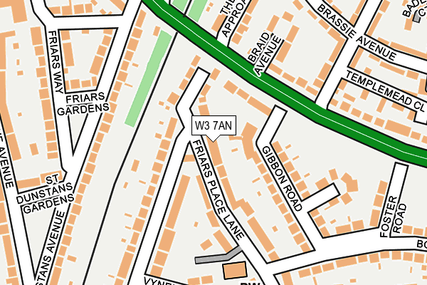 W3 7AN map - OS OpenMap – Local (Ordnance Survey)