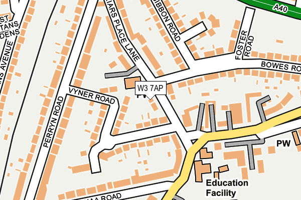 W3 7AP map - OS OpenMap – Local (Ordnance Survey)