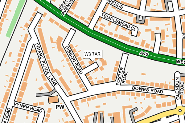 W3 7AR map - OS OpenMap – Local (Ordnance Survey)