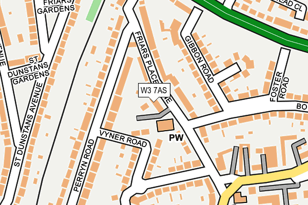 W3 7AS map - OS OpenMap – Local (Ordnance Survey)