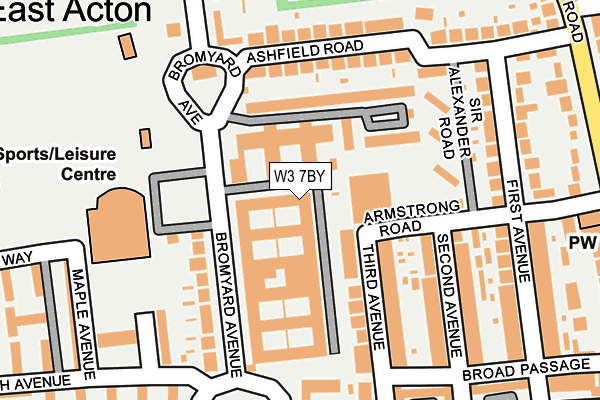 W3 7BY map - OS OpenMap – Local (Ordnance Survey)