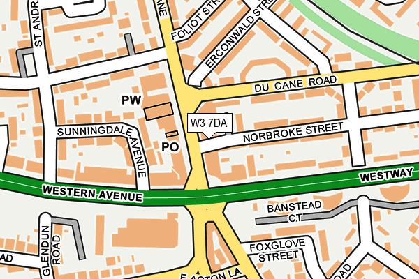 W3 7DA map - OS OpenMap – Local (Ordnance Survey)