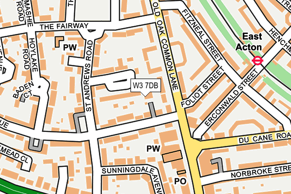 W3 7DB map - OS OpenMap – Local (Ordnance Survey)