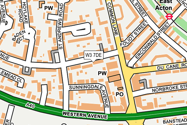 W3 7DE map - OS OpenMap – Local (Ordnance Survey)