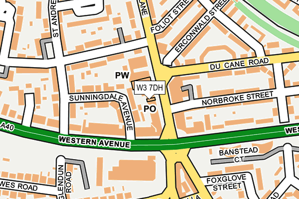 W3 7DH map - OS OpenMap – Local (Ordnance Survey)