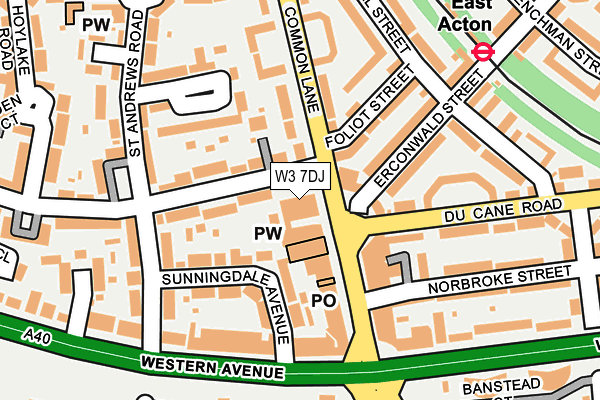 W3 7DJ map - OS OpenMap – Local (Ordnance Survey)