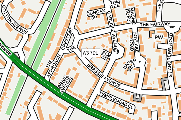 W3 7DL map - OS OpenMap – Local (Ordnance Survey)