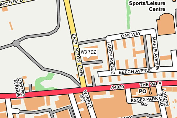 W3 7DZ map - OS OpenMap – Local (Ordnance Survey)