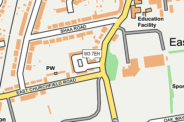 W3 7EH map - OS OpenMap – Local (Ordnance Survey)