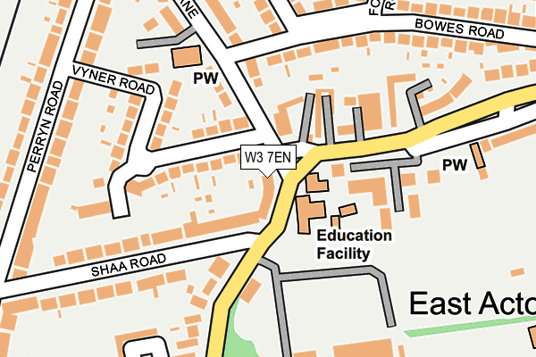 W3 7EN map - OS OpenMap – Local (Ordnance Survey)