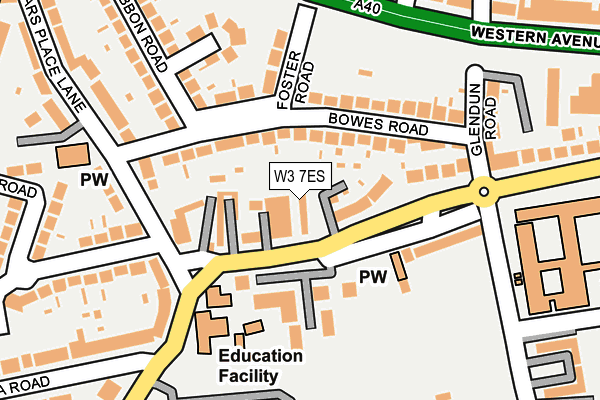 W3 7ES map - OS OpenMap – Local (Ordnance Survey)