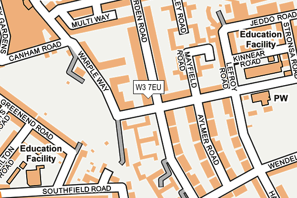 W3 7EU map - OS OpenMap – Local (Ordnance Survey)
