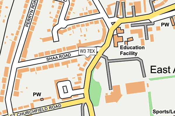 W3 7EX map - OS OpenMap – Local (Ordnance Survey)