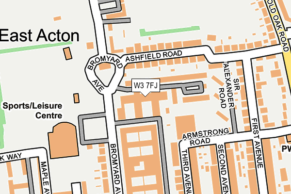 W3 7FJ map - OS OpenMap – Local (Ordnance Survey)