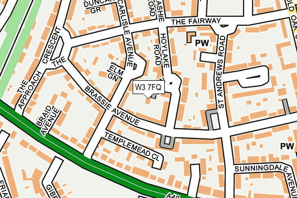 W3 7FQ map - OS OpenMap – Local (Ordnance Survey)