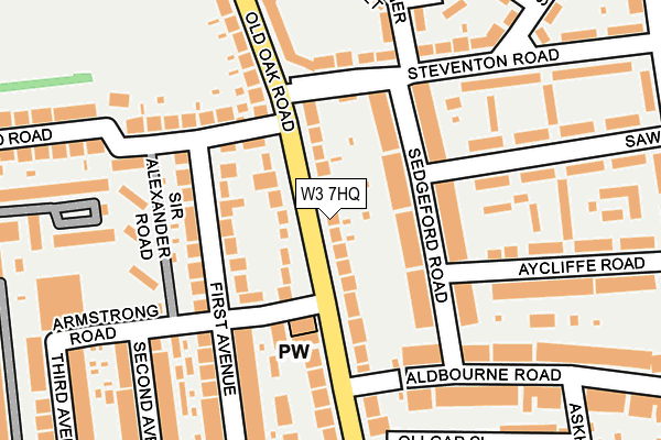 W3 7HQ map - OS OpenMap – Local (Ordnance Survey)