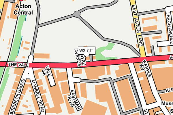 W3 7JT map - OS OpenMap – Local (Ordnance Survey)