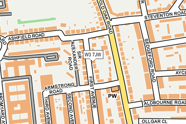 W3 7JW map - OS OpenMap – Local (Ordnance Survey)