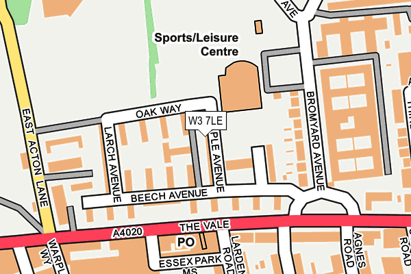 W3 7LE map - OS OpenMap – Local (Ordnance Survey)