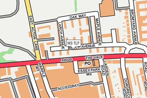W3 7LF map - OS OpenMap – Local (Ordnance Survey)