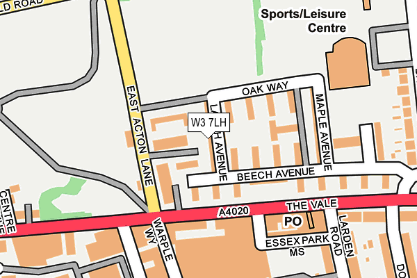 W3 7LH map - OS OpenMap – Local (Ordnance Survey)