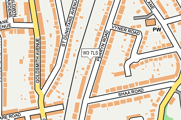 W3 7LS map - OS OpenMap – Local (Ordnance Survey)