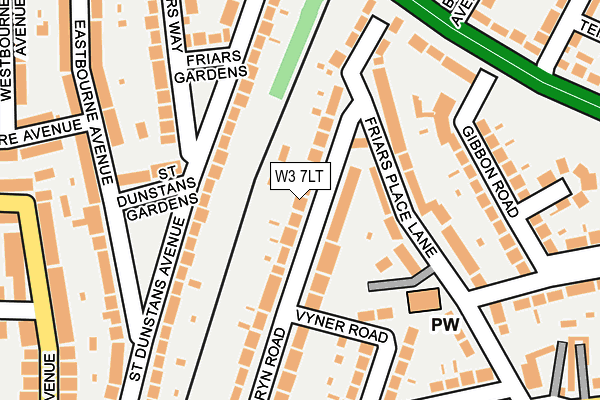 W3 7LT map - OS OpenMap – Local (Ordnance Survey)