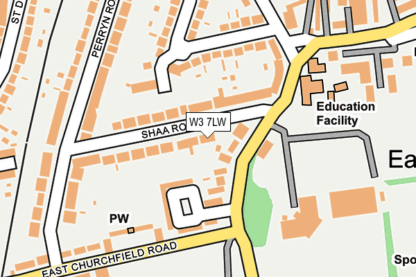 W3 7LW map - OS OpenMap – Local (Ordnance Survey)