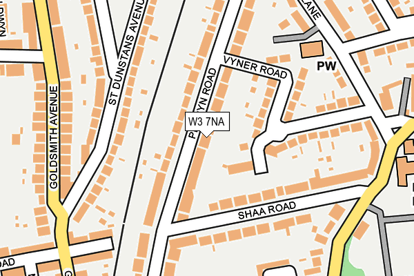 W3 7NA map - OS OpenMap – Local (Ordnance Survey)