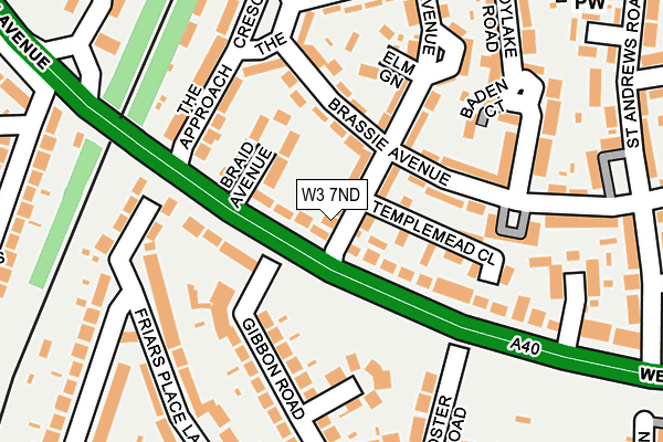 W3 7ND map - OS OpenMap – Local (Ordnance Survey)