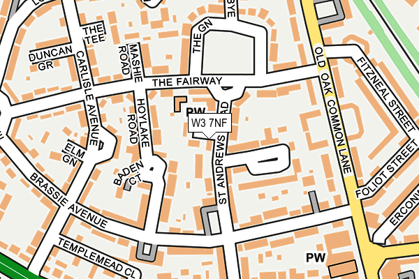 W3 7NF map - OS OpenMap – Local (Ordnance Survey)