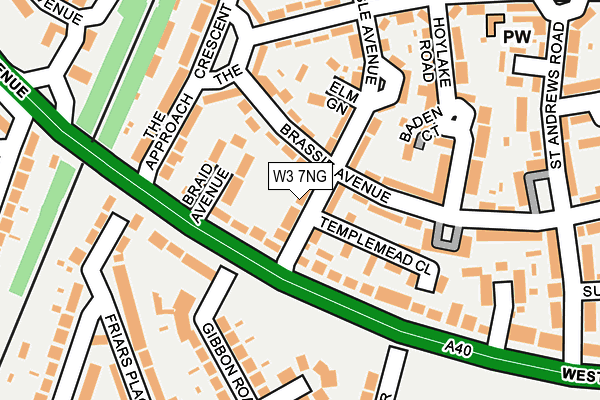 W3 7NG map - OS OpenMap – Local (Ordnance Survey)