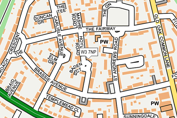 W3 7NP map - OS OpenMap – Local (Ordnance Survey)
