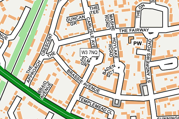 W3 7NQ map - OS OpenMap – Local (Ordnance Survey)