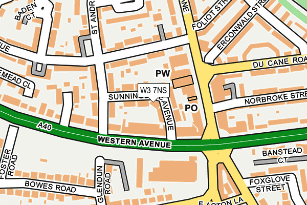 W3 7NS map - OS OpenMap – Local (Ordnance Survey)