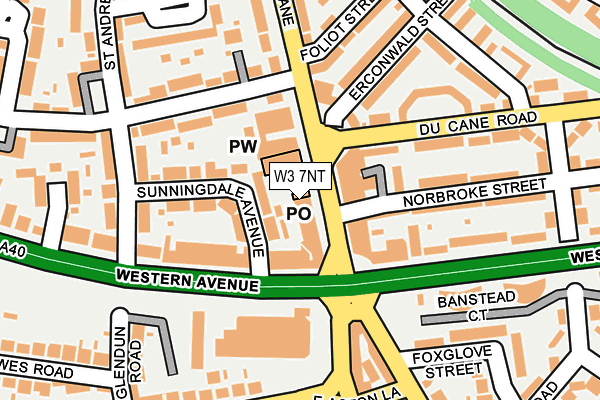 W3 7NT map - OS OpenMap – Local (Ordnance Survey)