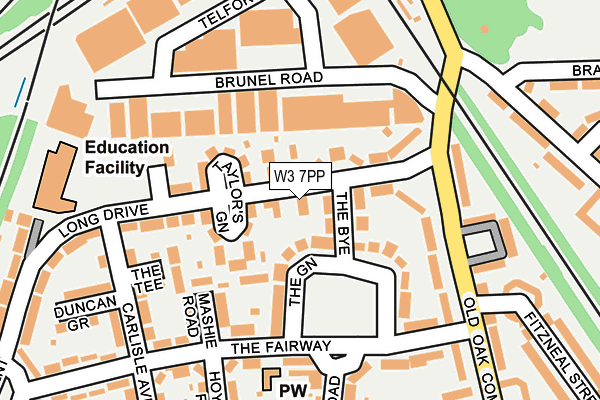 W3 7PP map - OS OpenMap – Local (Ordnance Survey)