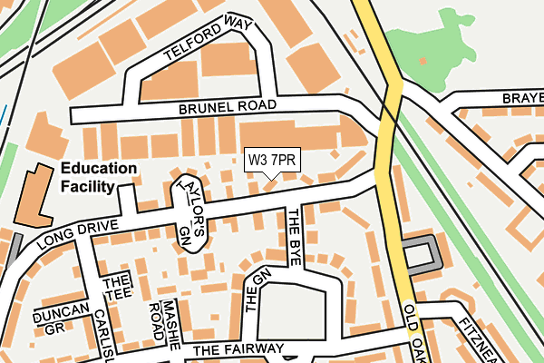 W3 7PR map - OS OpenMap – Local (Ordnance Survey)