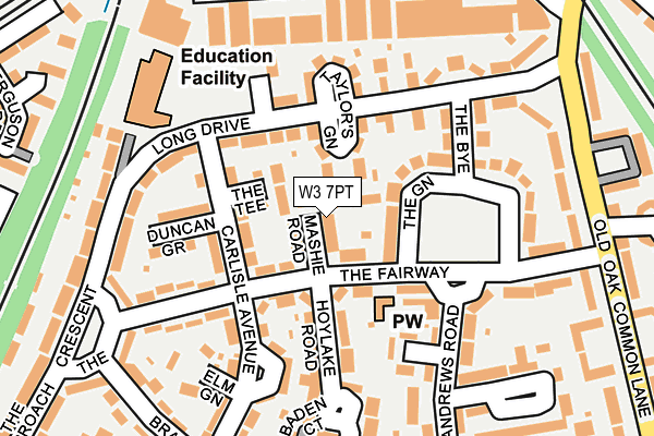 W3 7PT map - OS OpenMap – Local (Ordnance Survey)