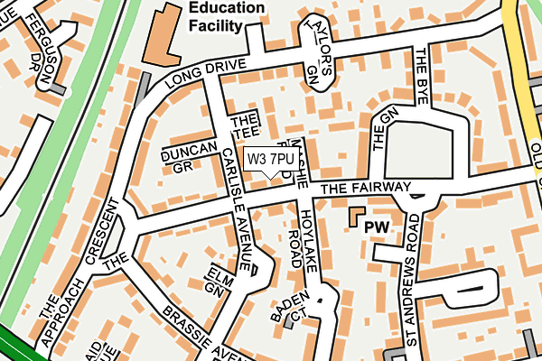W3 7PU map - OS OpenMap – Local (Ordnance Survey)