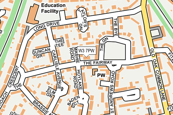 W3 7PW map - OS OpenMap – Local (Ordnance Survey)