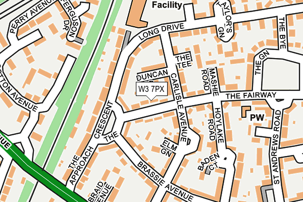 W3 7PX map - OS OpenMap – Local (Ordnance Survey)