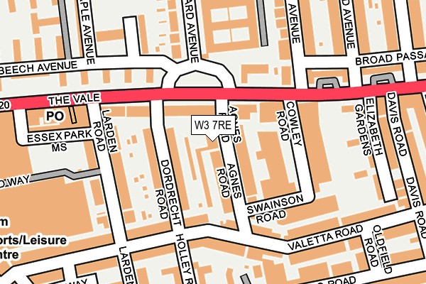 W3 7RE map - OS OpenMap – Local (Ordnance Survey)