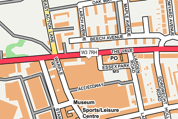 W3 7RH map - OS OpenMap – Local (Ordnance Survey)