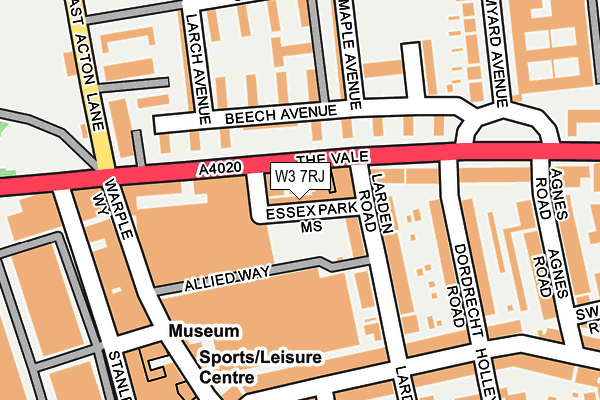 W3 7RJ map - OS OpenMap – Local (Ordnance Survey)