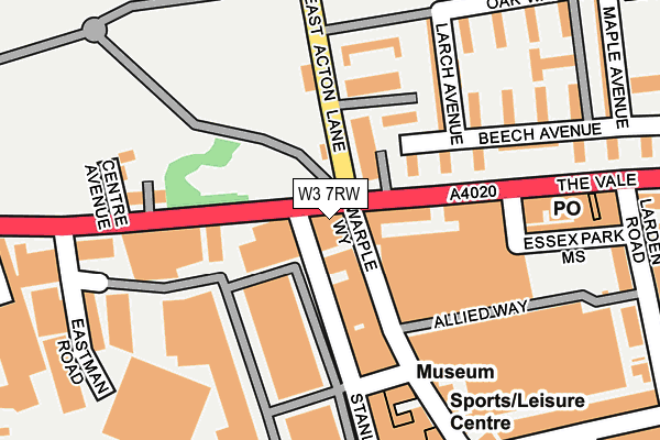 W3 7RW map - OS OpenMap – Local (Ordnance Survey)