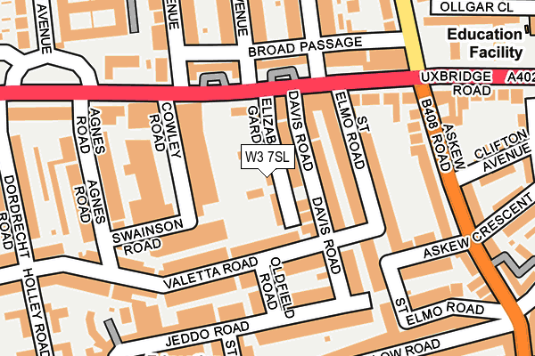 W3 7SL map - OS OpenMap – Local (Ordnance Survey)